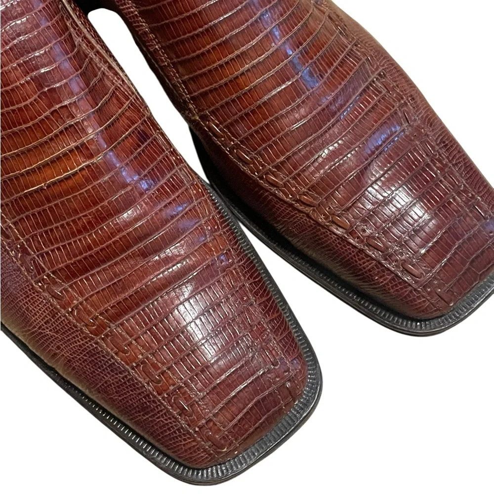 David Eden Men’s Brown Lizard Loafer, Size 10.5, EUC‎